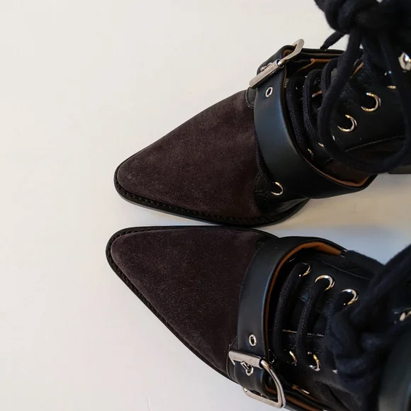 Chloe Rylee Black Suede And Leather Boots | 37.5 - Picture 9 of 16